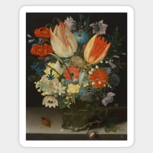 Still Life With Tulips - Peter Binoit Floral Painting Sticker